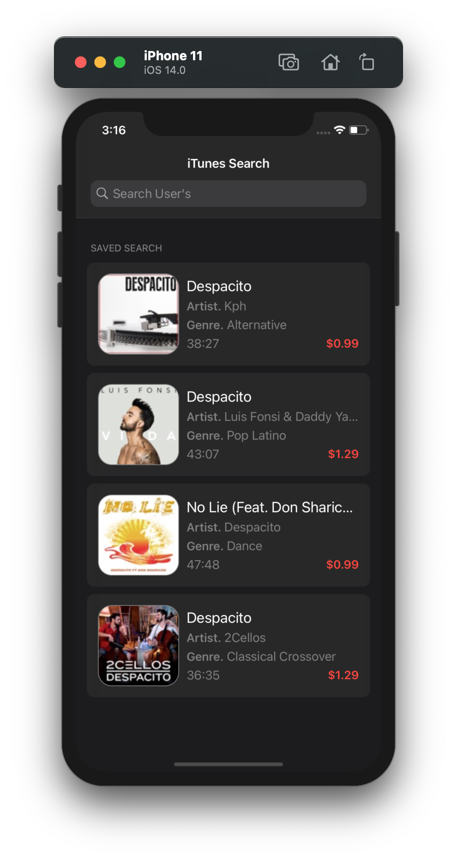 iTunes ProgrammaticUI screenshot 1