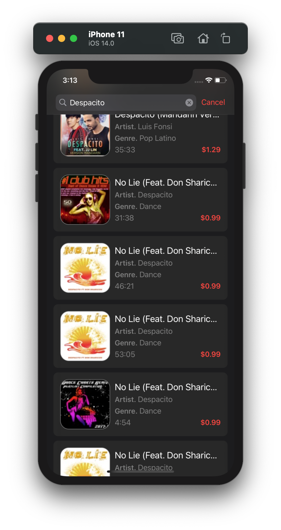iTunes ProgrammaticUI screenshot 2